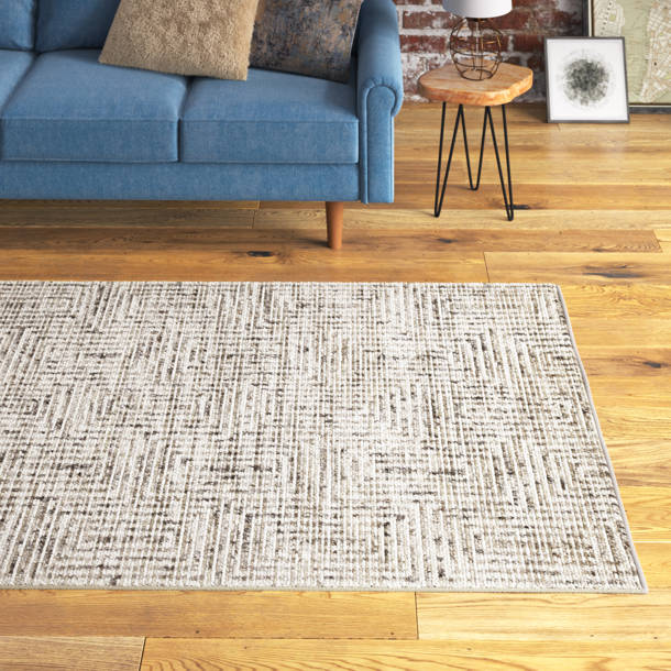 Steelside™ Adan Geometric Hand Knotted Wool/Cotton Ivory/Gray Area Rug & Reviews Wayfair